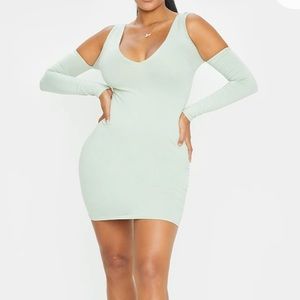 Sage V Neck Mini Dress